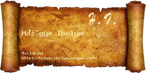 Hőgye Ibolya névjegykártya